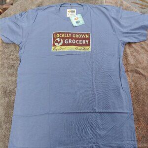 Adult Unisex - Locally Grown Grocery - Light Blue, 100% Cotton.